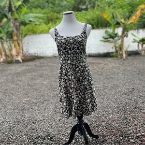 NWT Old Navy Fit & Flare Cami Mini Dress • Black Ditsy Floral